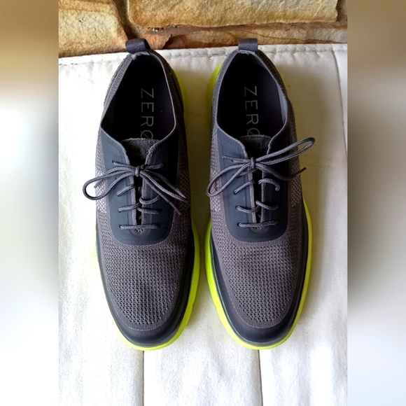 Cole Haan 2.zerogrand stitchlite water resistant wingtip Ironstone Neon Green 11 - Picture 2 of 8